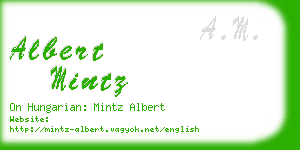 albert mintz business card